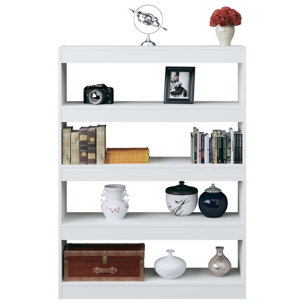 vidaXL Spintelė knygoms/kambario pertvara, balta, 100x30x135cm, blizgi