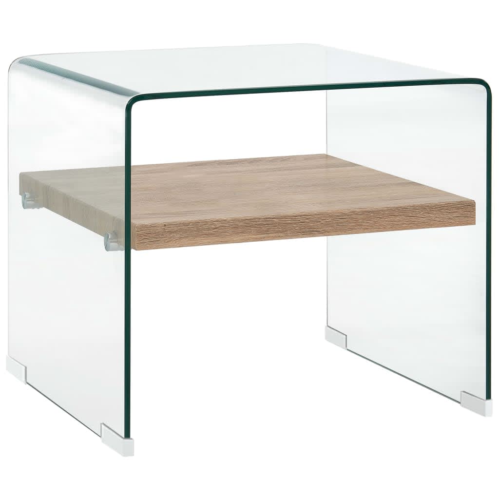 vidaXL Kavos staliukas, skaidrus, 53x50x45cm, grūdintas stiklas