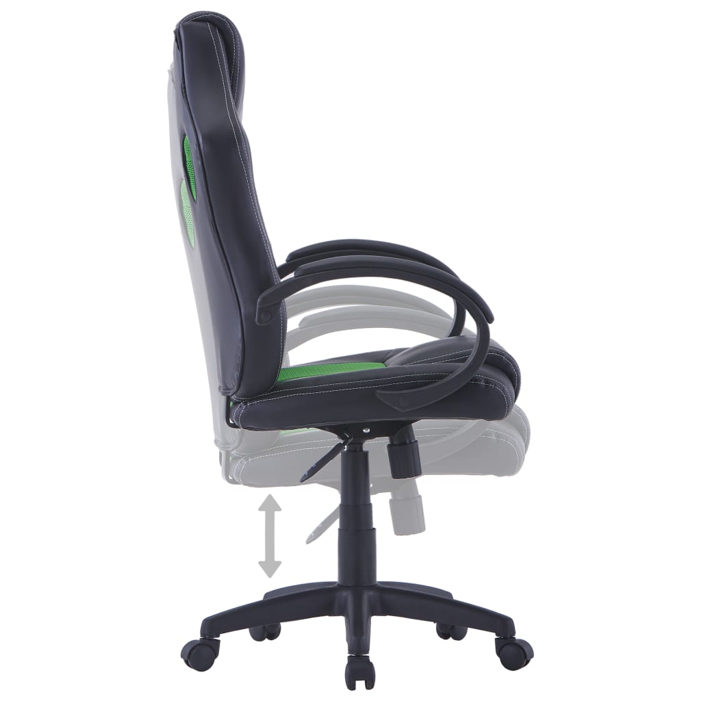 vidaXL Žaidimų kėdė, žalios spalvos, dirbtinė oda