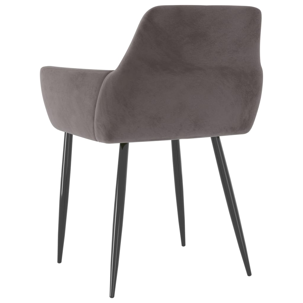 vidaXL Valgomojo kėdės, 4vnt., šviesiai pilkos spalvos, aksomas