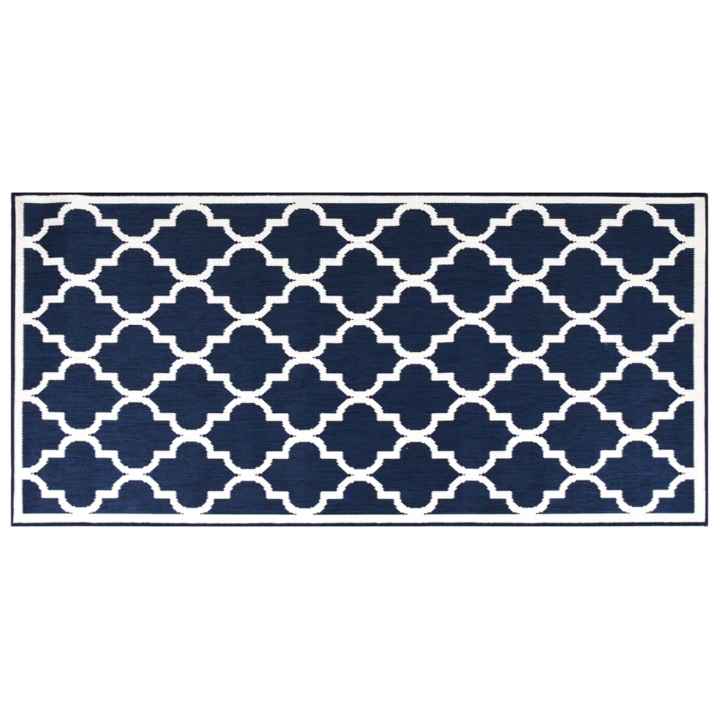 vidaXL Lauko kilimėlis, mėlynos ir baltos spalvos, 80x150cm, dvipusis