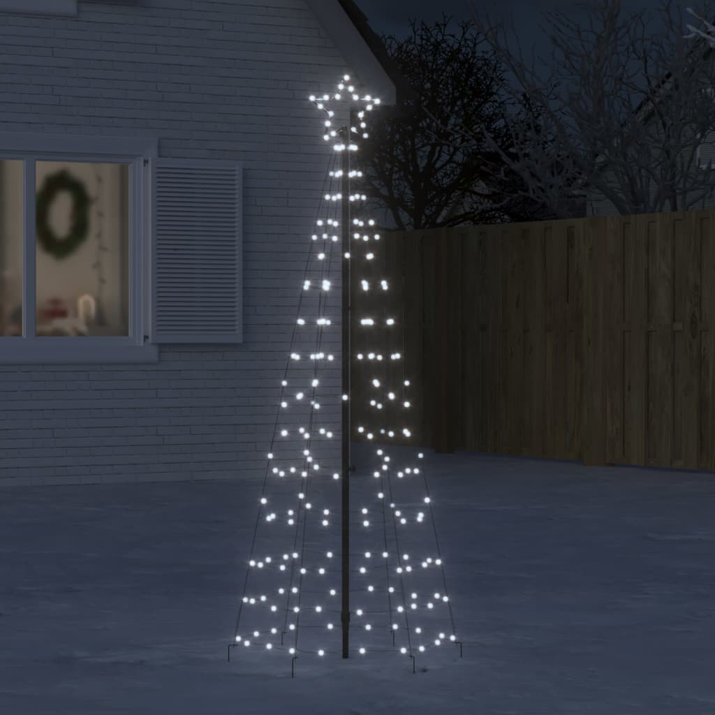 vidaXL Šviečianti Kalėdų eglutė, 180cm, 220 šaltų LED, kūgio formos