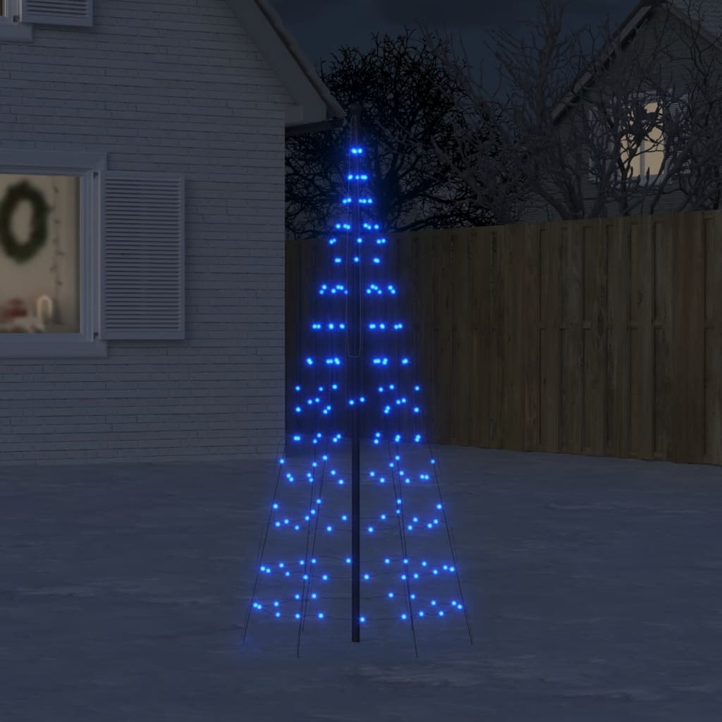 vidaXL Kalėdų eglutė ant vėliavos stiebo, 180cm, 200 mėlynų LED