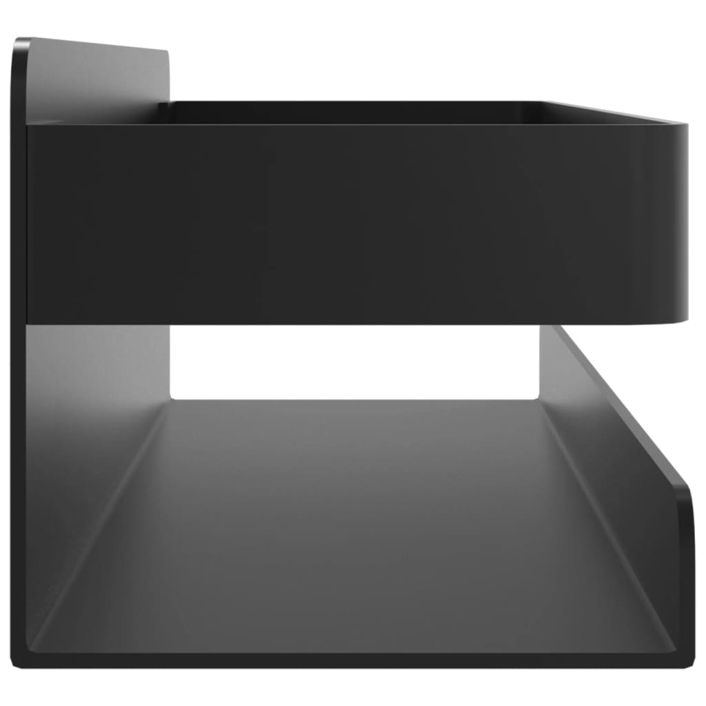 vidaXL Dušo lentyna, matinė juoda, 23x6,5x6cm, poliruotas 304 plienas