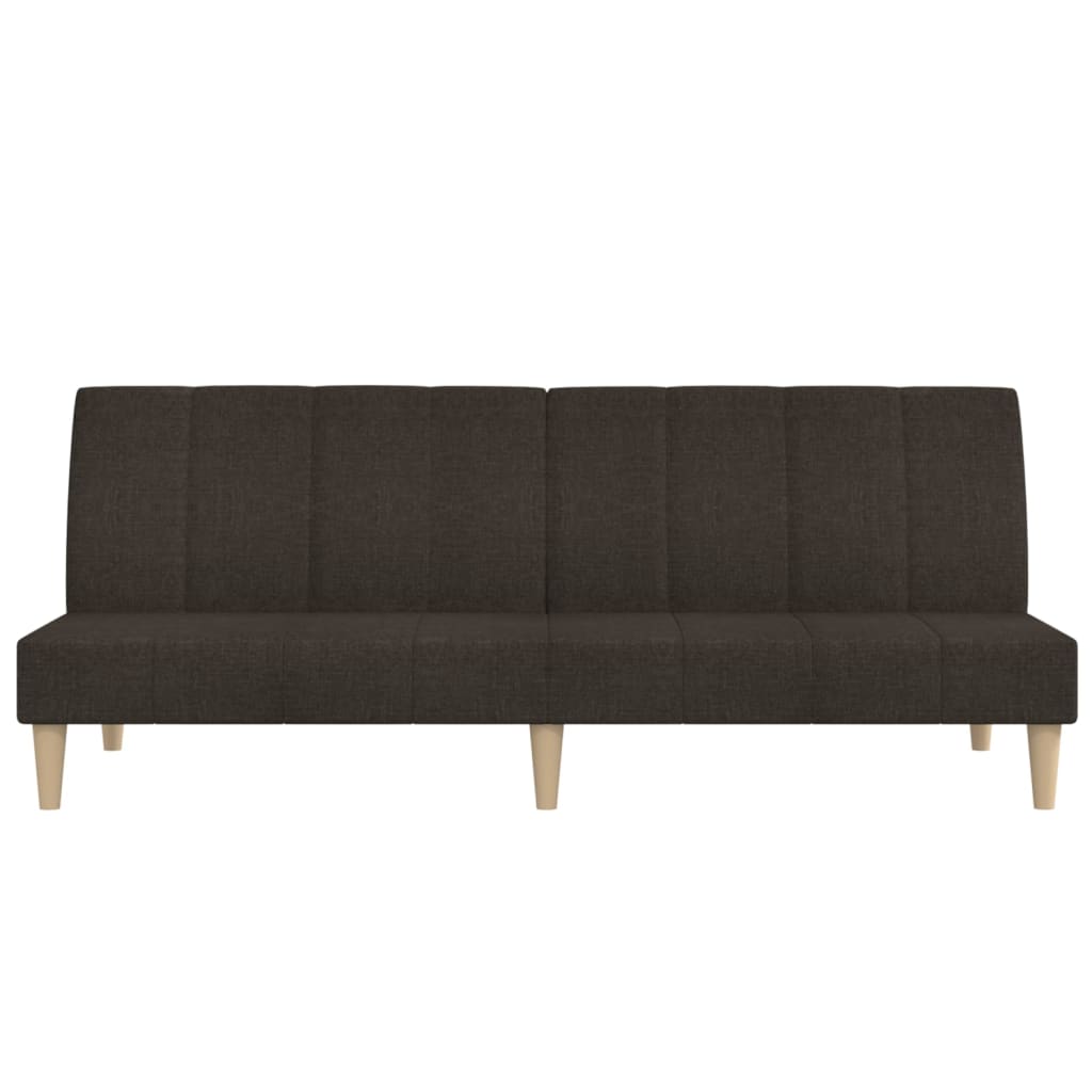 vidaXL Dvivietė sofa-lova su pakoja, tamsiai rudos spalvos, audinys