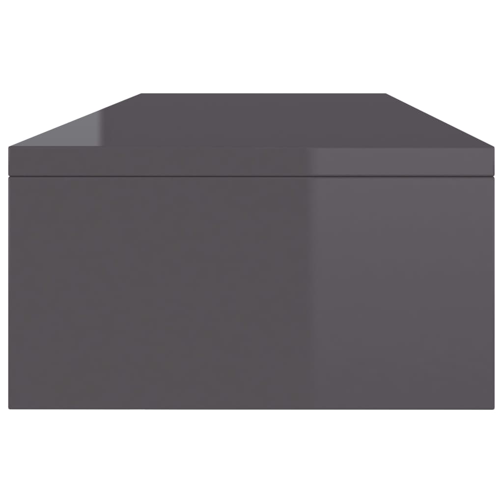 vidaXL Monitoriaus stovas, pilkos spalvos, 100x24x13cm, MDP, blizgus
