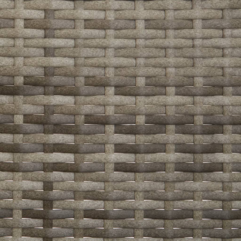 vidaXL Trivietis sodo suoliukas su pagalvėlėmis, pilkas, poliratanas