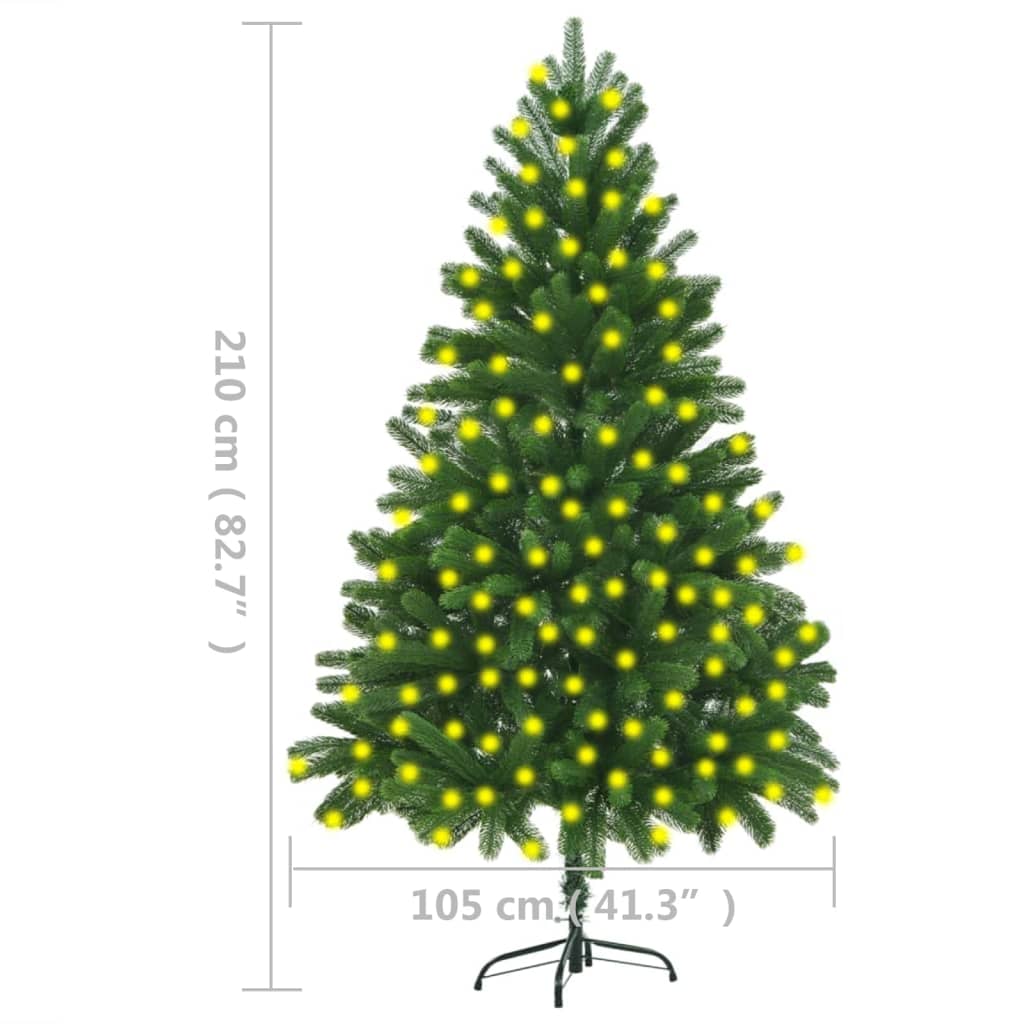 vidaXL Dirbtinė apšviesta Kalėdų eglutė, žalios spalvos, 210cm