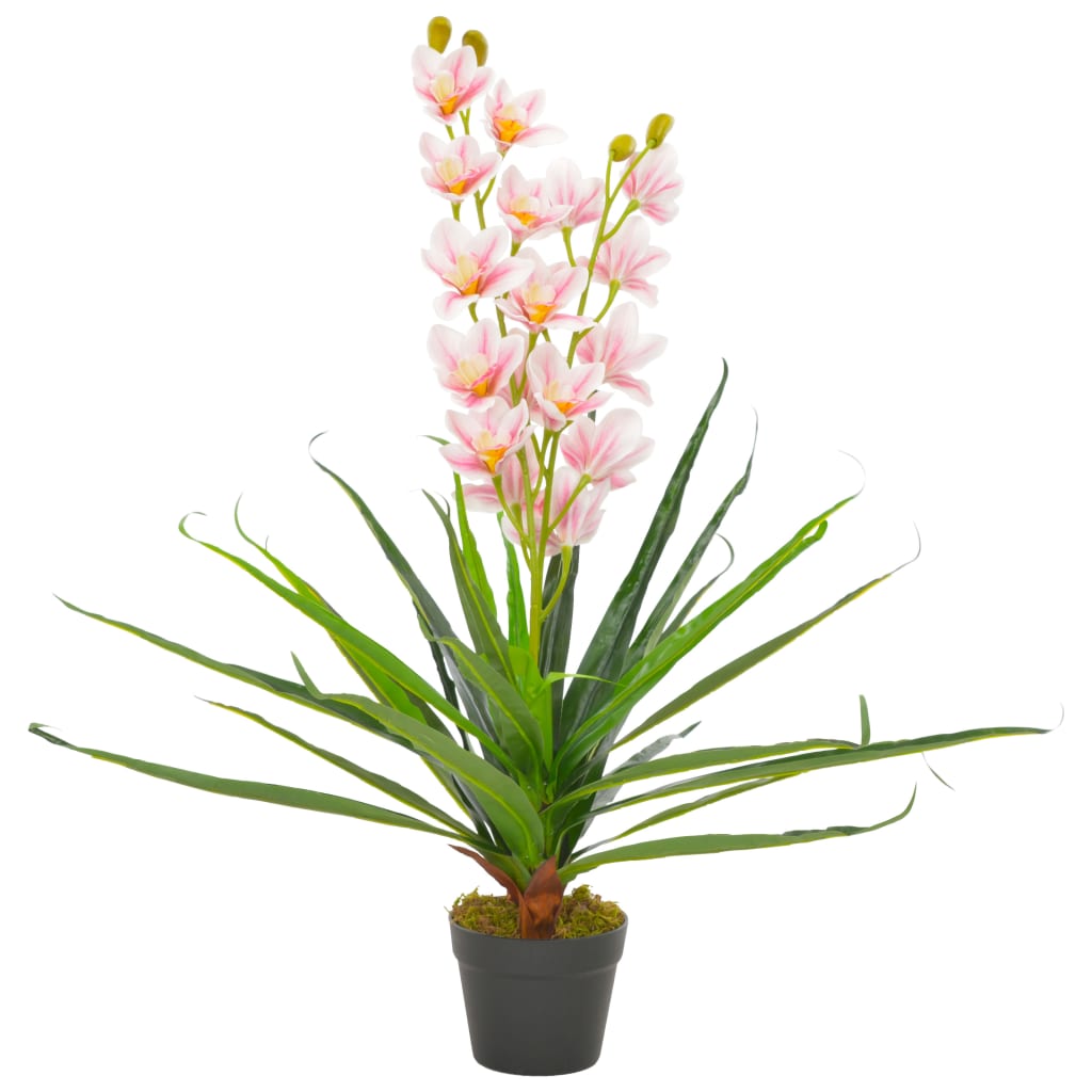 vidaXL Dirbtinė orchidėja su vazonu, rožinė, 90 cm