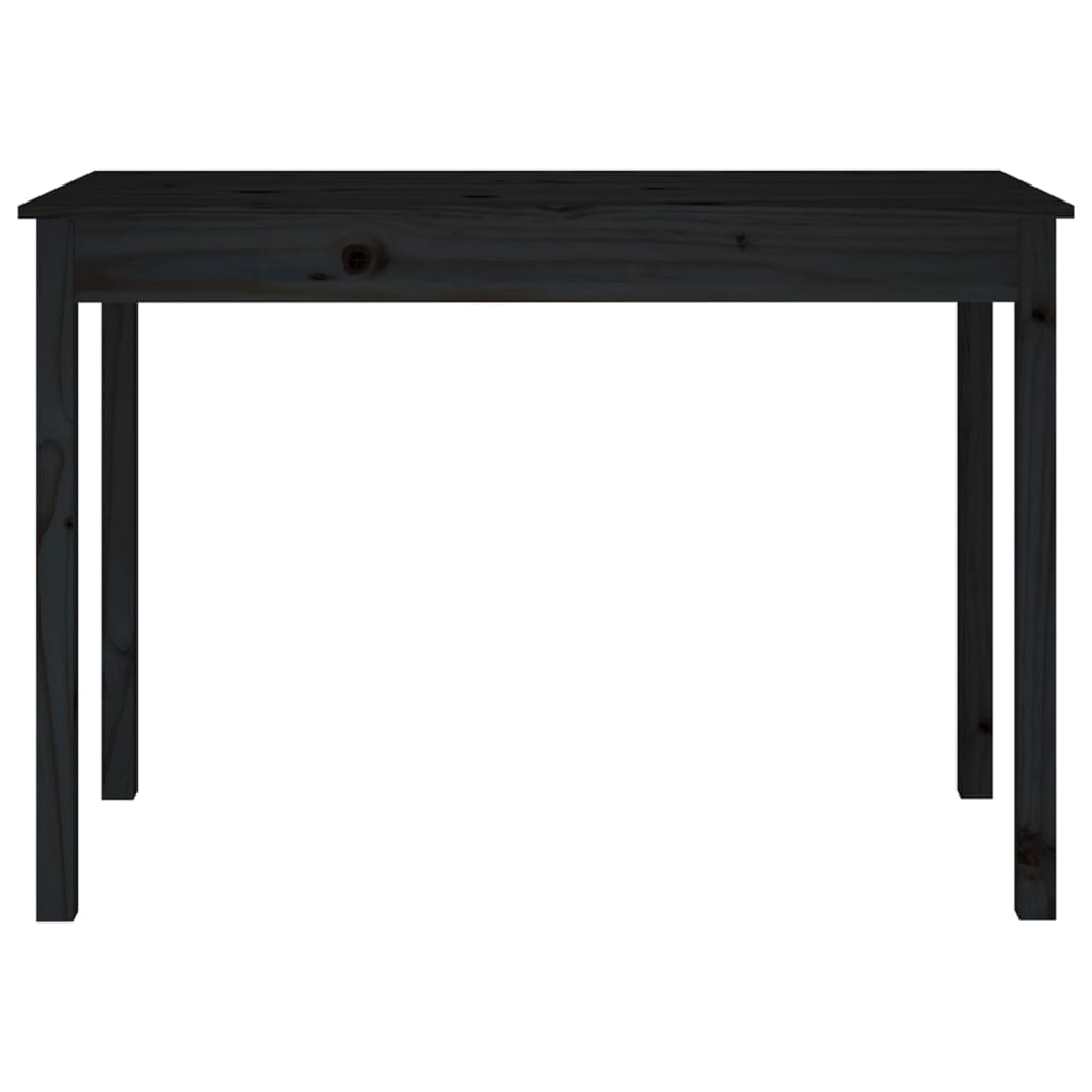 vidaXL Valgomojo stalas, juodas, 110x55x75cm, pušies medienos masyvas