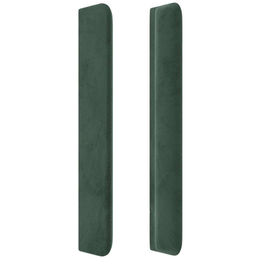 vidaXL Galvūgalis su auselėmis,tamsiai žalios,103x16x118/128cm,aksomas