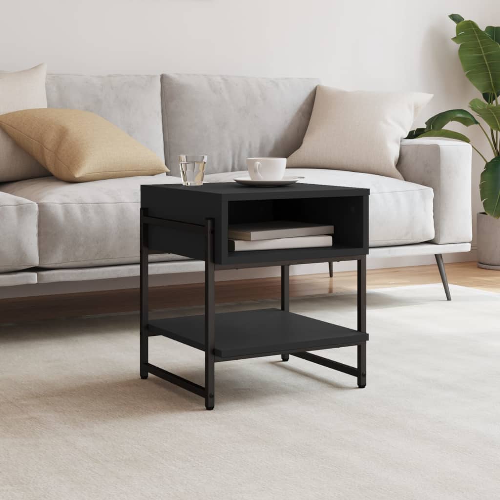 vidaXL Kavos staliukas, juodos spalvos, 40x40x45cm, apdirbta mediena