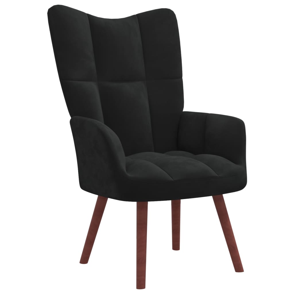 vidaXL Poilsio kėdė, juodos spalvos, aksomas