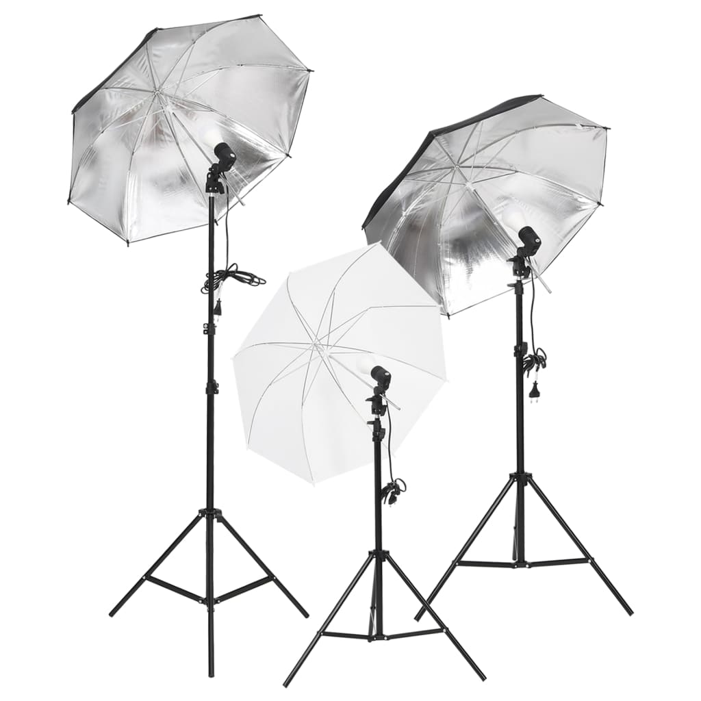 vidaXL Fotostudijos rinkinys su šviestuvais, stalu ir reflektoriumi