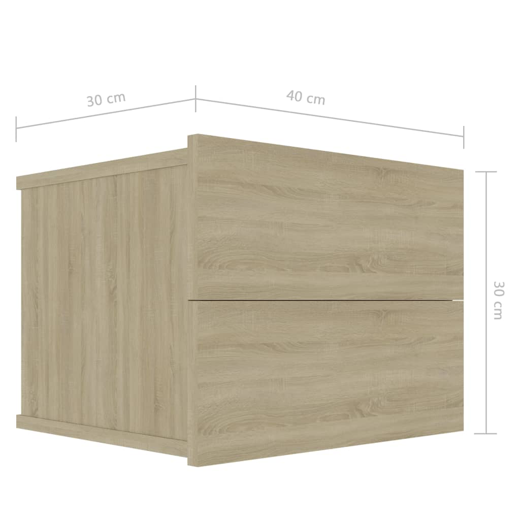 vidaXL Naktinės spintelės, 2vnt., ąžuolo, 40x30x30cm, apdirbta mediena