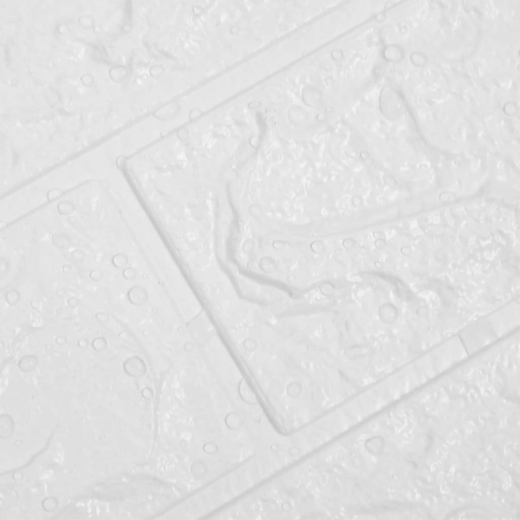 vidaXL Lipnūs 3D tapetai, baltos spalvos, 10vnt., plytų dizaino