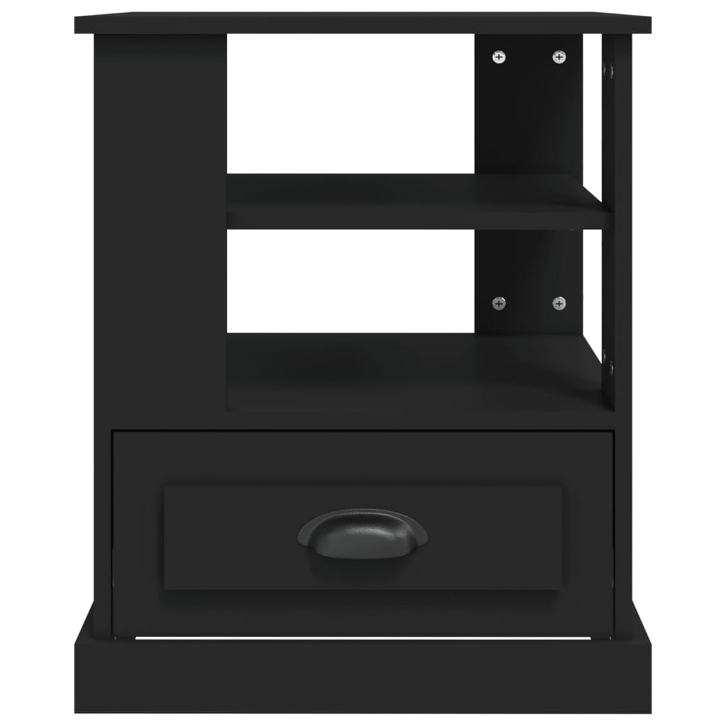 vidaXL Šoninis staliukas, juodos spalvos, 50x50x60cm, apdirbta mediena