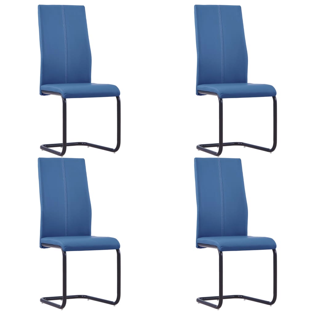 vidaXL Gembinės valgomojo kėdės, 4 vnt., mėlynos, dirbtinė oda