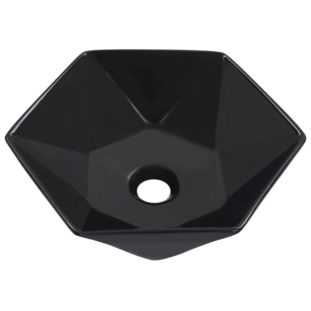 vidaXL Praustuvas, juodos sp., 41x36,5x12cm, keramika
