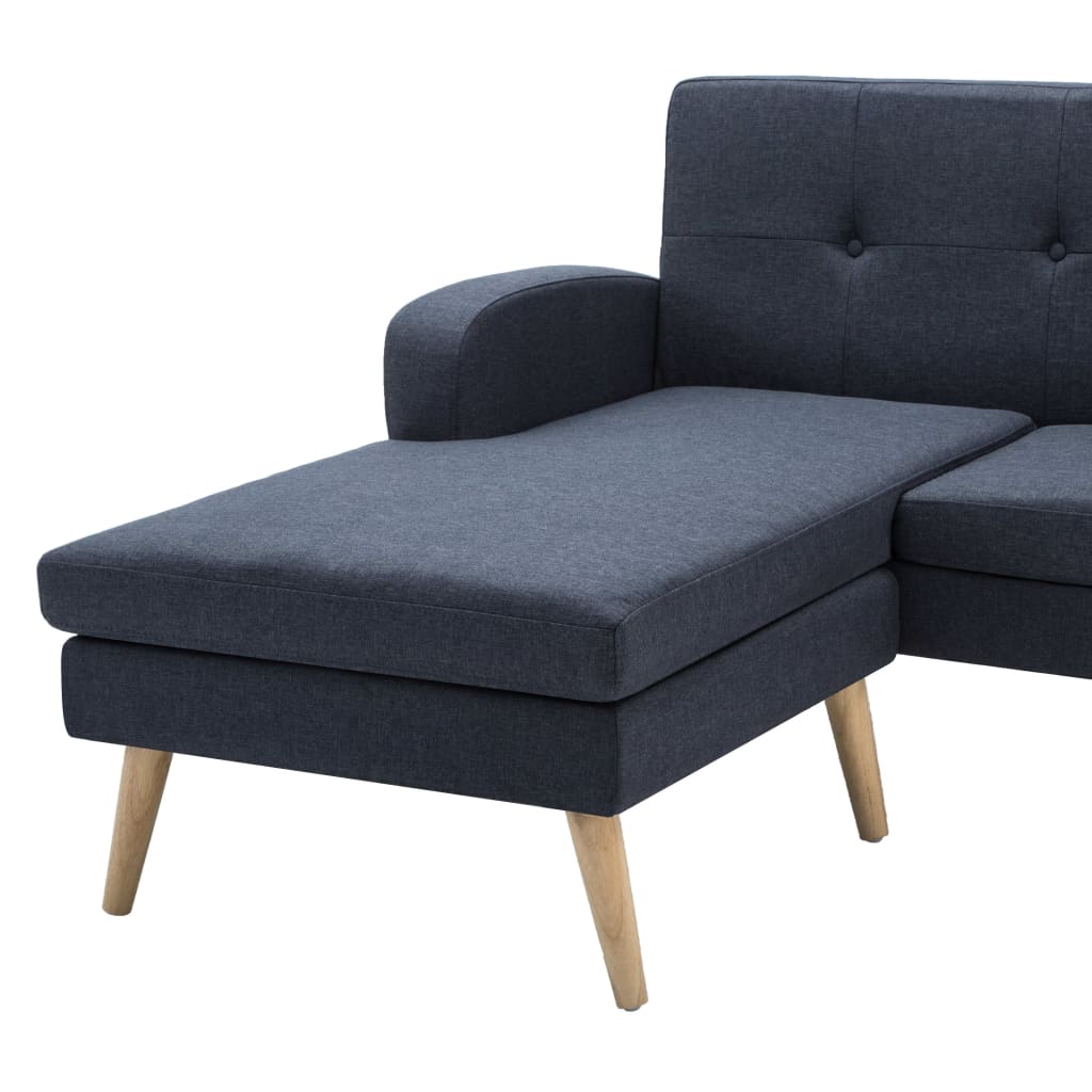 vidaXL L-formos sofa, audinio apmušalas, 186x136x79 cm, tamsiai pilka