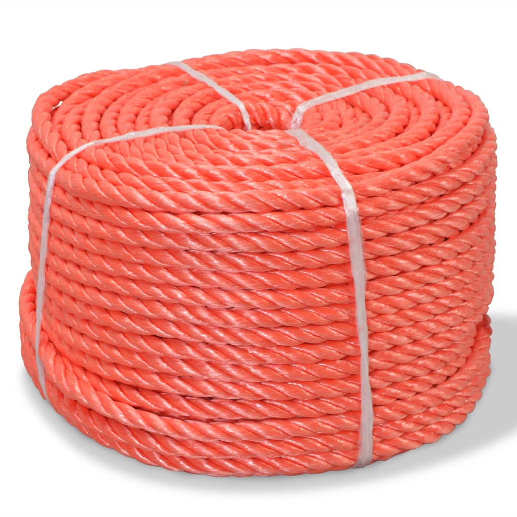 vidaXL Susukta virvė, oranžinė, 500m, polipropilenas, 10mm