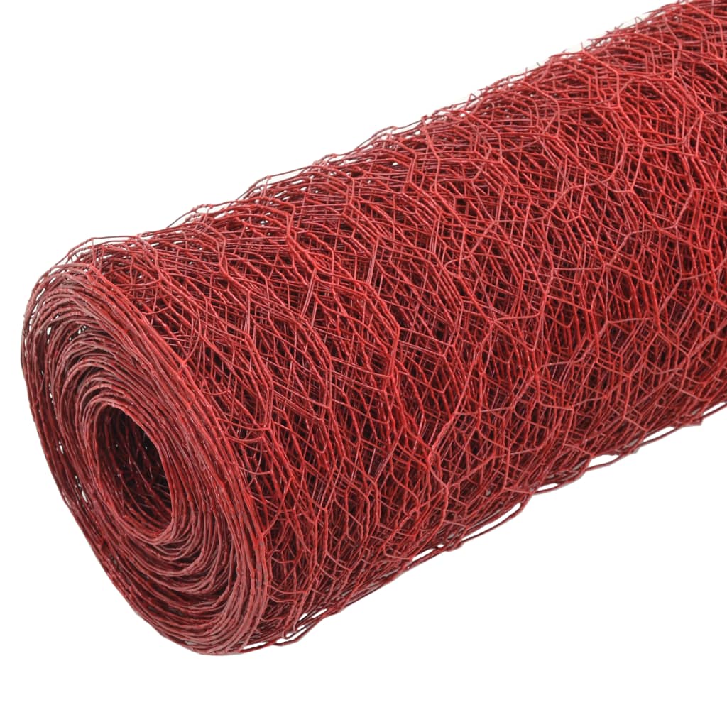 vidaXL Vielos tinklas su PVC danga, raudonas, 25x0,75m