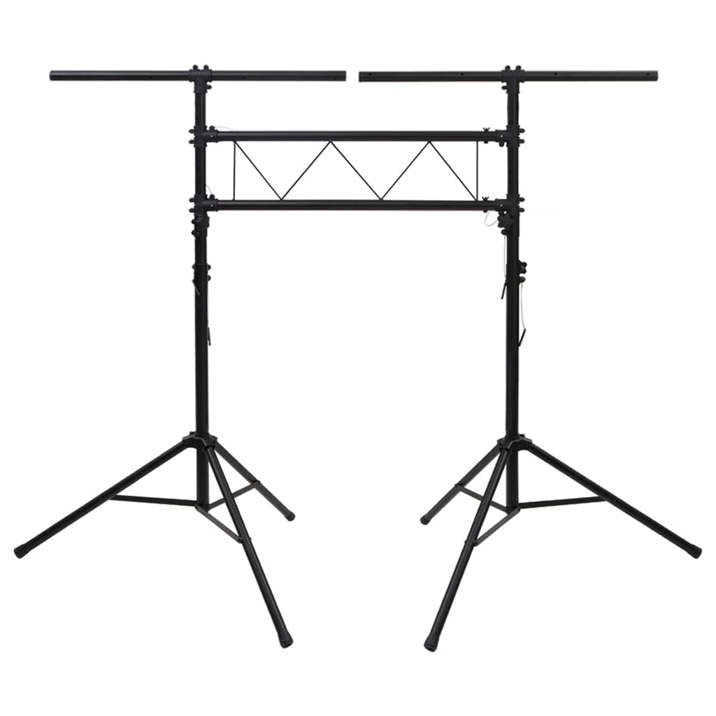 vidaXL Apšvietimo stovas, juodos spalvos, 238x115x(180–300)cm, plienas