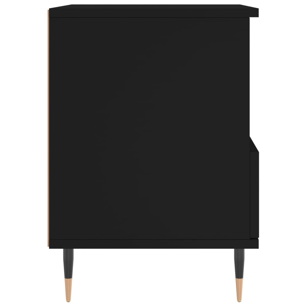 vidaXL Naktinė spintelė, juodos spalvos, 40x35x50cm, apdirbta mediena
