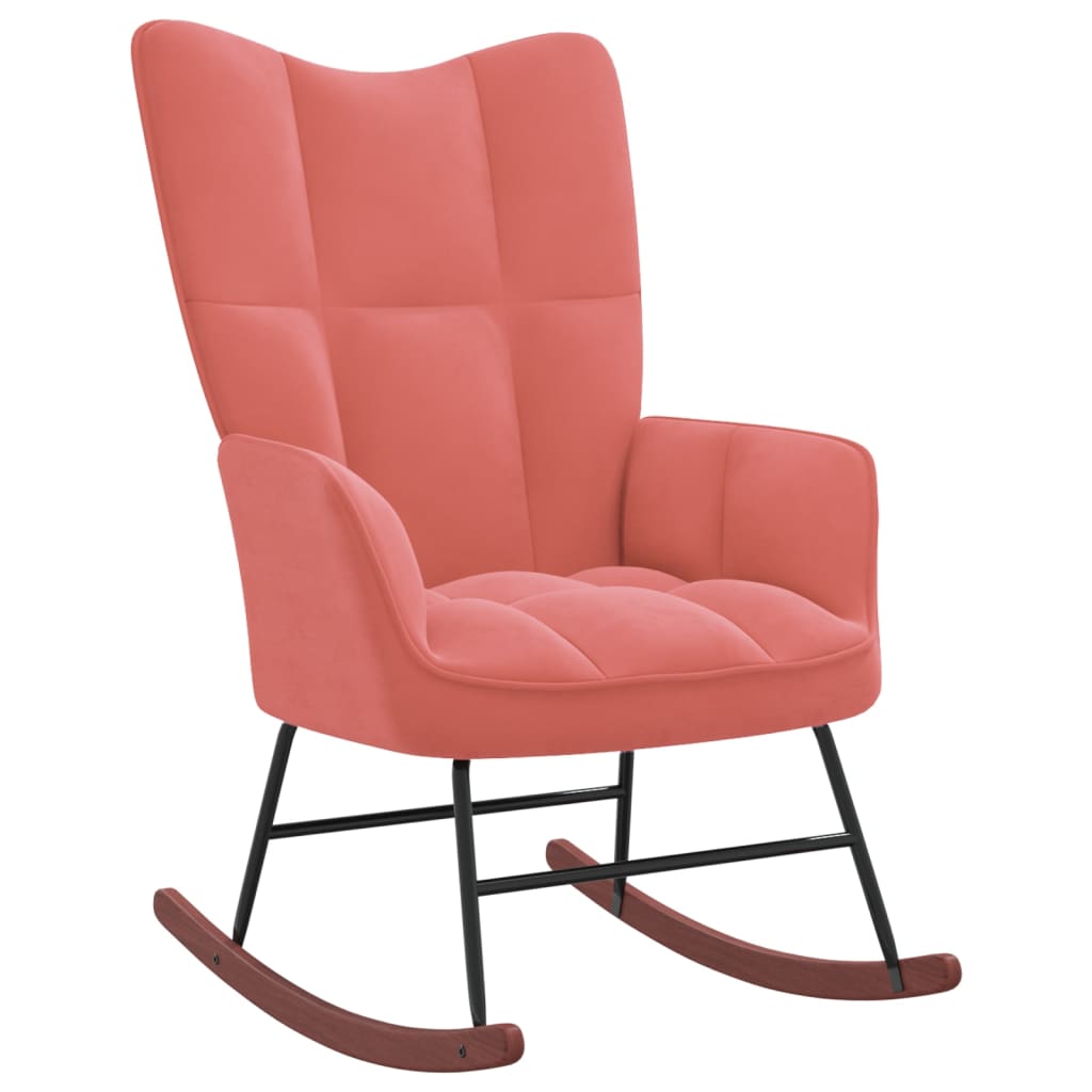 vidaXL Supama kėdė, rožinės spalvos, aksomas