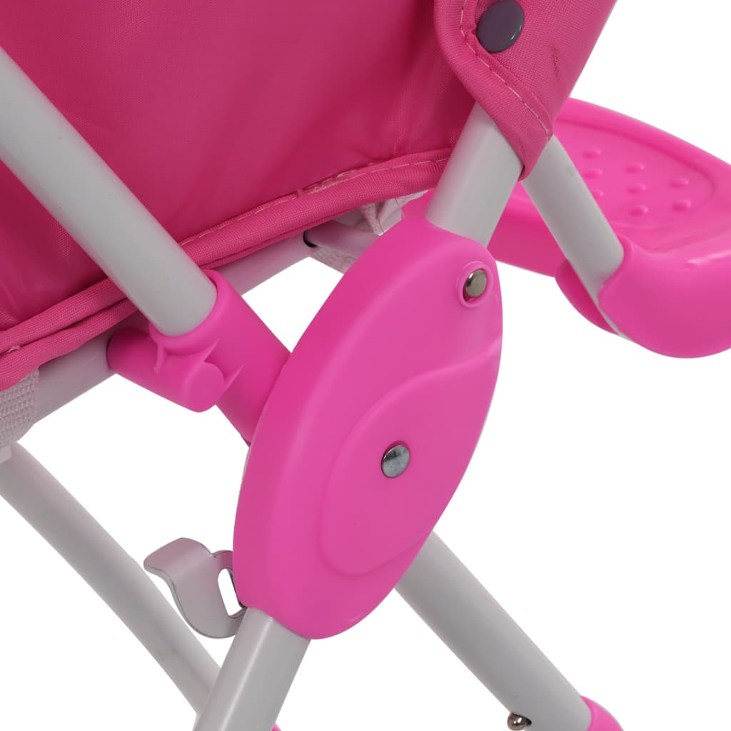 vidaXL Aukšta maitinimo kėdutė, rožinės ir baltos spalvos