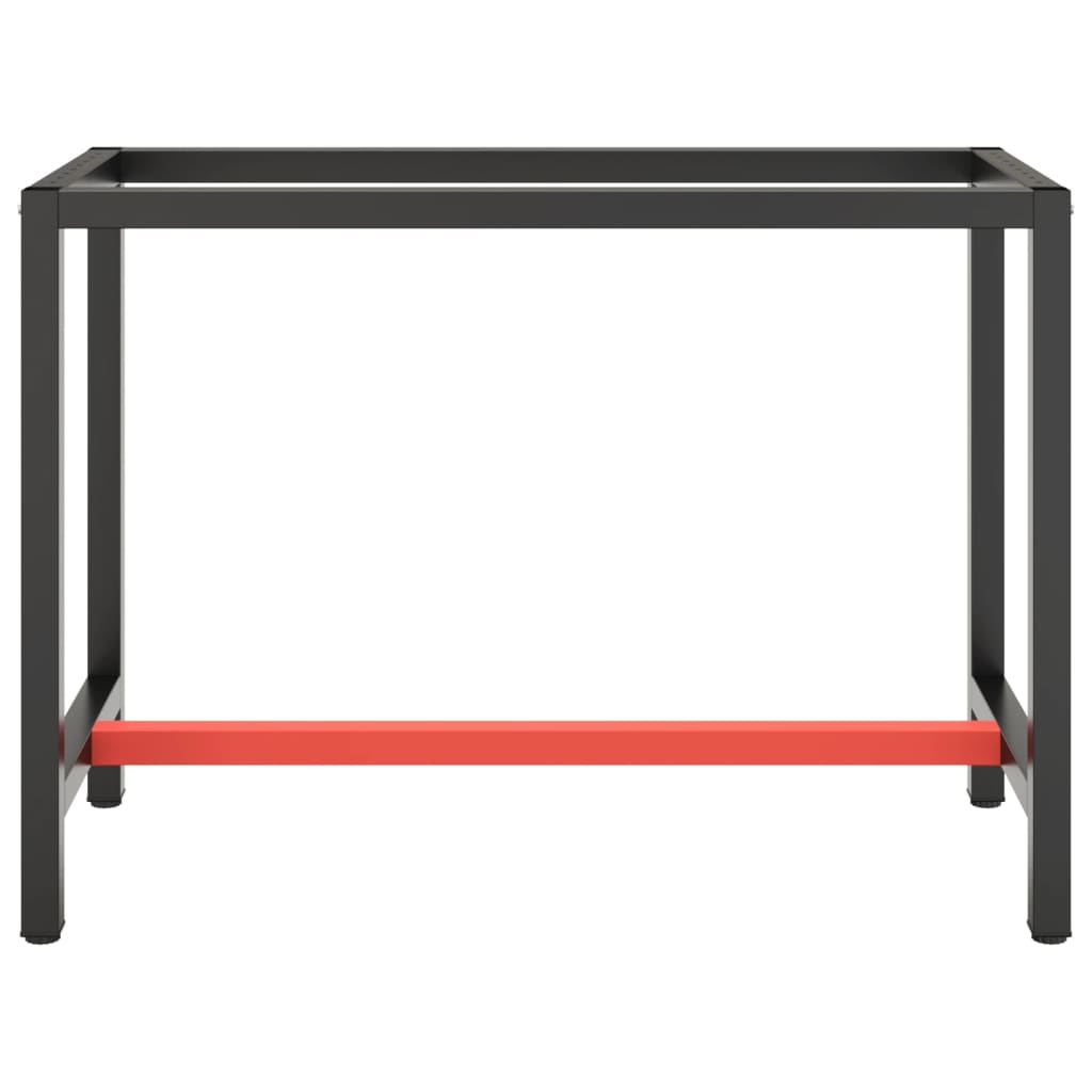 vidaXL Darbastalio rėmas, juodas ir raudonas, 110x50x79cm, metalas