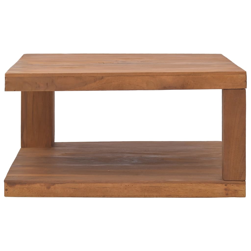vidaXL Kavos staliukas, 65x65x33cm, tikmedžio medienos masyvas