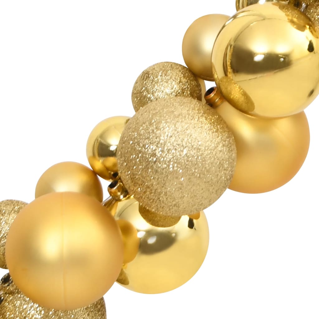vidaXL Kalėdinė žaisliukų girlianda, auksinė, 175cm, polistirenas