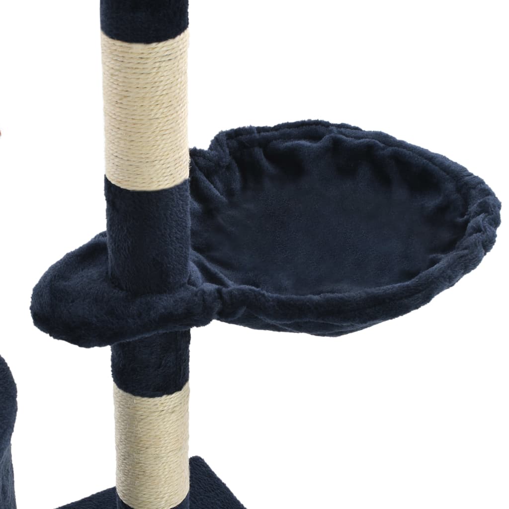 vidaXL Draskyklė katėms su stovais iš sizalio, 138cm, tamsiai mėlyna