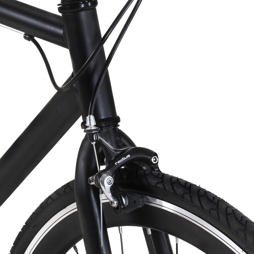 vidaXL Fiksuotos pavaros dviratis, juodos spalvos, 700c, 51cm