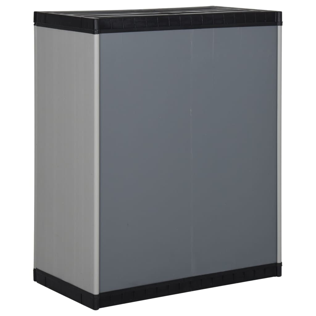 vidaXL Sodo spintelė su 1 lentyna, pilkos/juodos spalvos, 68x40x85cm