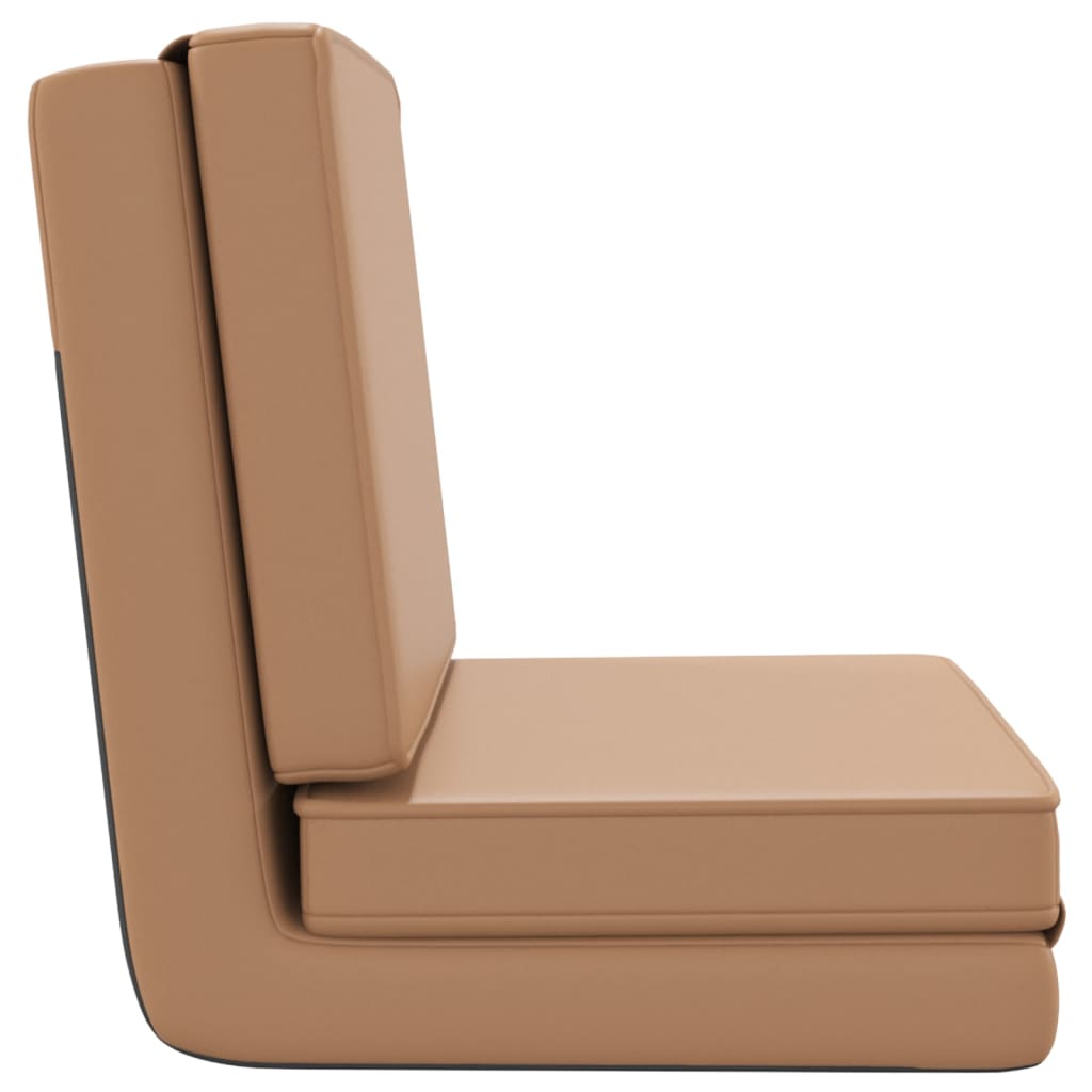 vidaXL Sulankstomas čiužinukas-kėdė, kapučino spalvos, dirbtinė oda