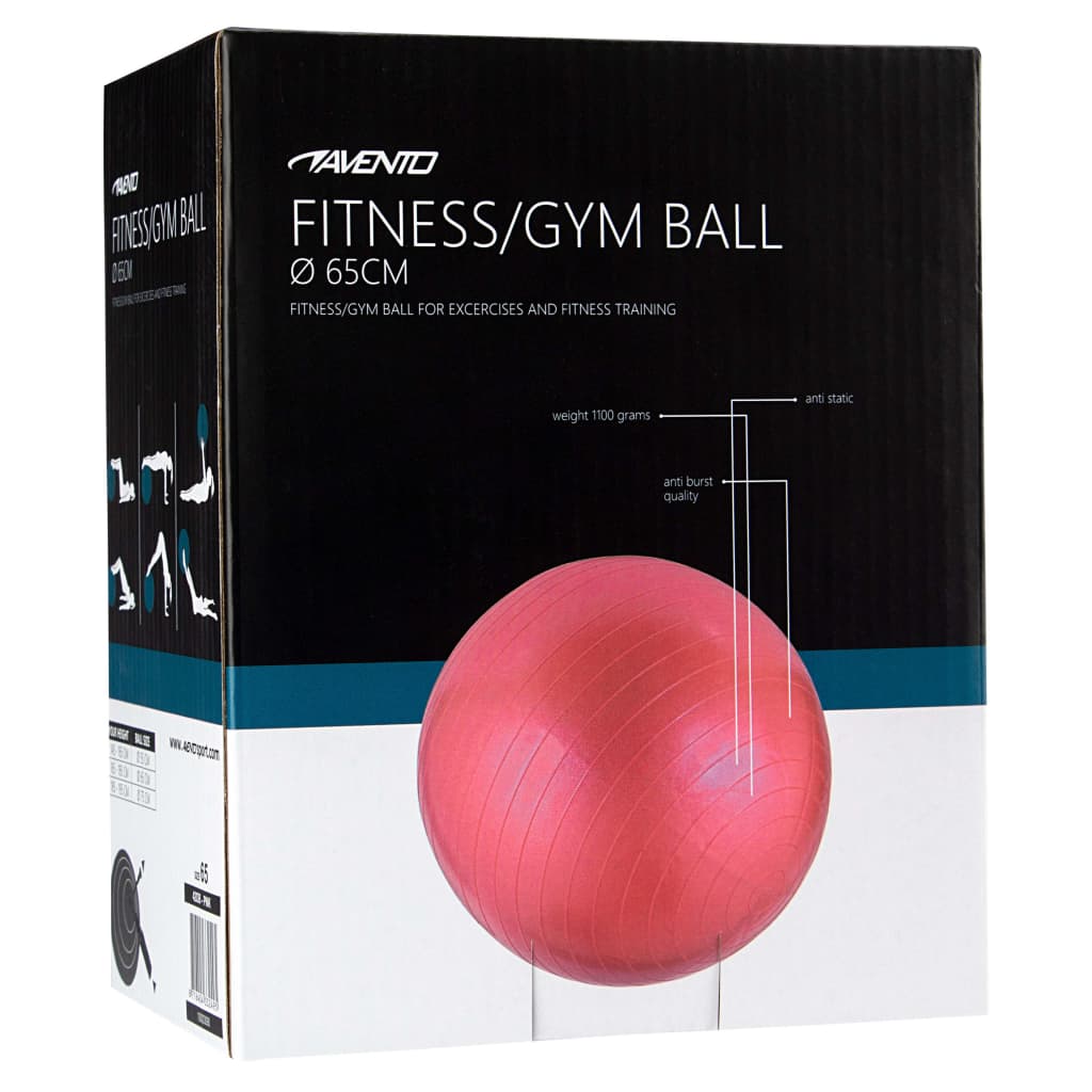 Avento Gimnastikos kamuolys, rožinės spalvos, 65cm skersmens