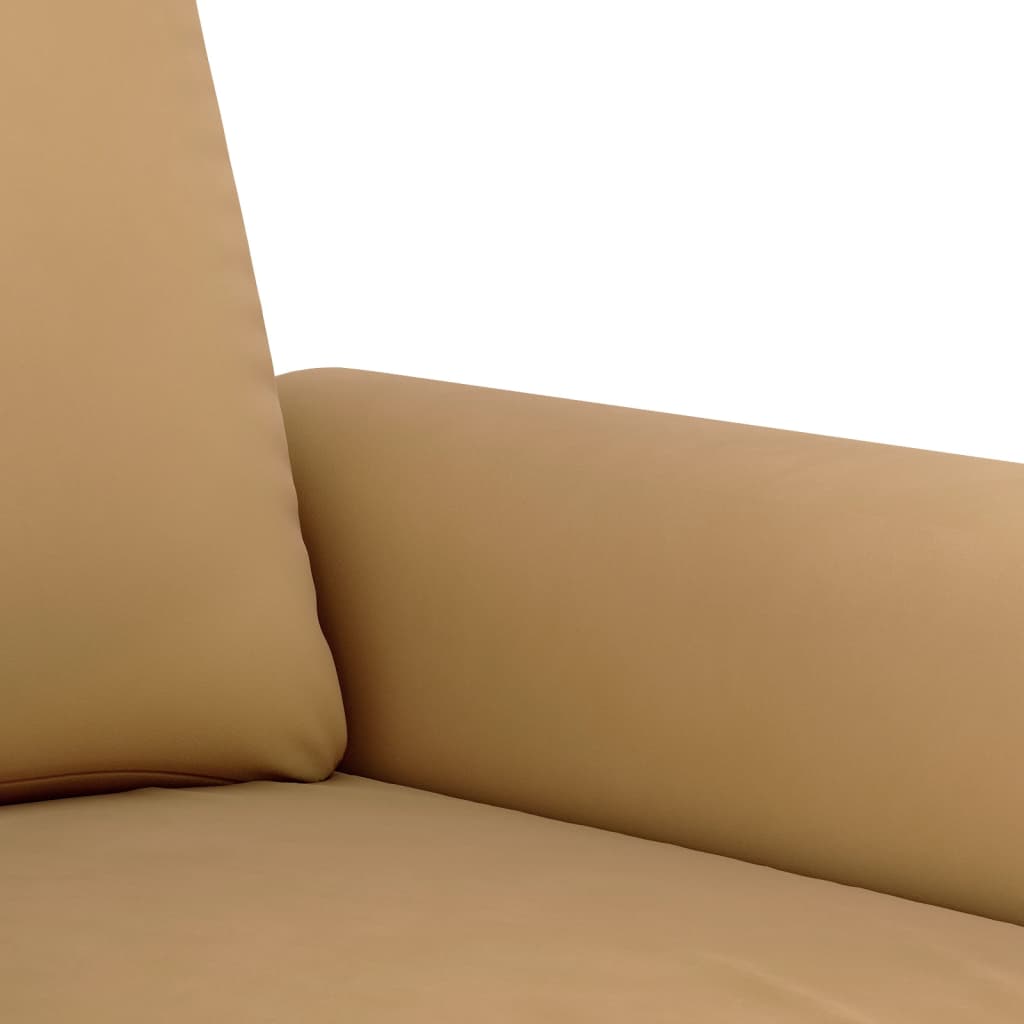 vidaXL Sofos komplektas su pagalvėmis, 2 dalių, rudas, aksomas