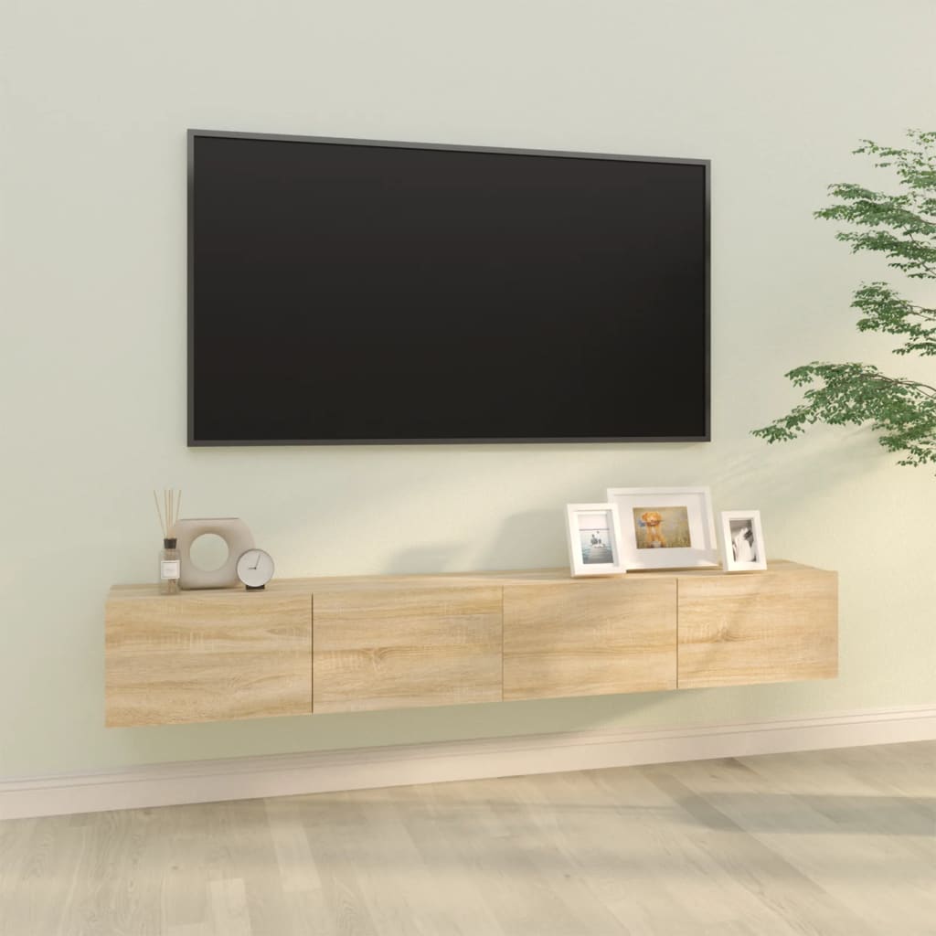vidaXL Televizoriaus spintelės, 2vnt., ąžuolo, 100x30x30cm, mediena