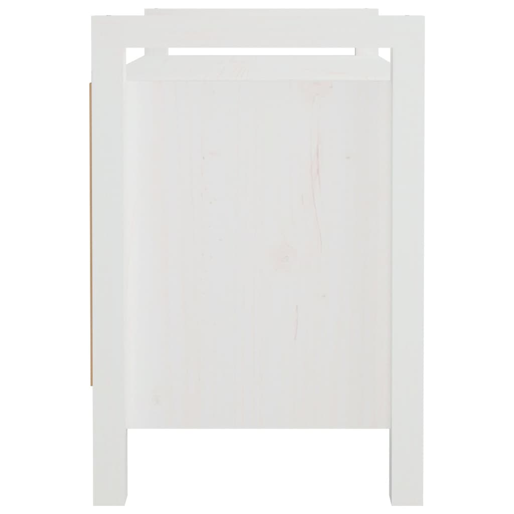 vidaXL Koridoriaus suoliukas, baltas, 80x40x60cm, pušies masyvas