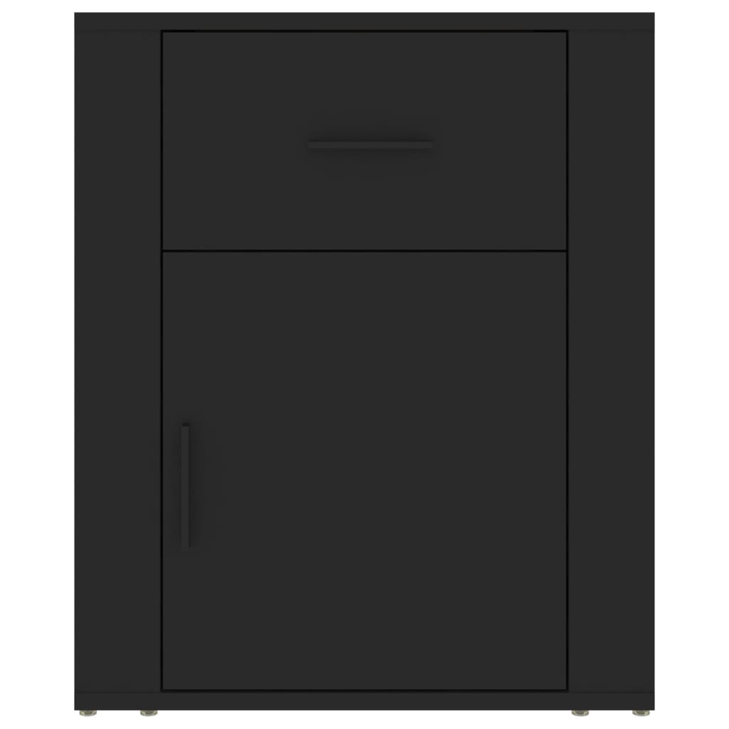 vidaXL Naktinė spintelė, juodos spalvos, 50x36x60cm, apdirbta mediena