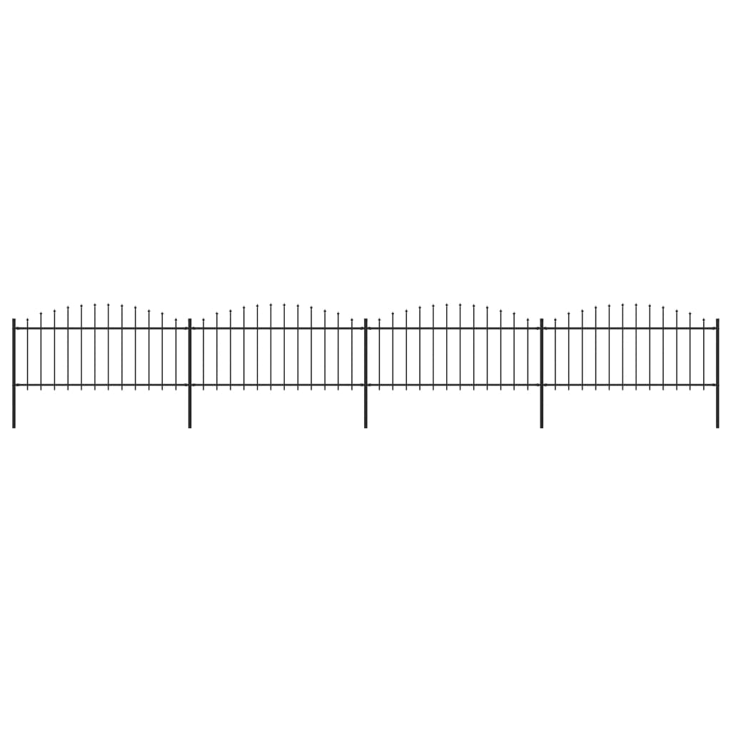 vidaXL Sodo tvora su iečių viršug., juoda, (0,5-0,75)x6,8m, plienas