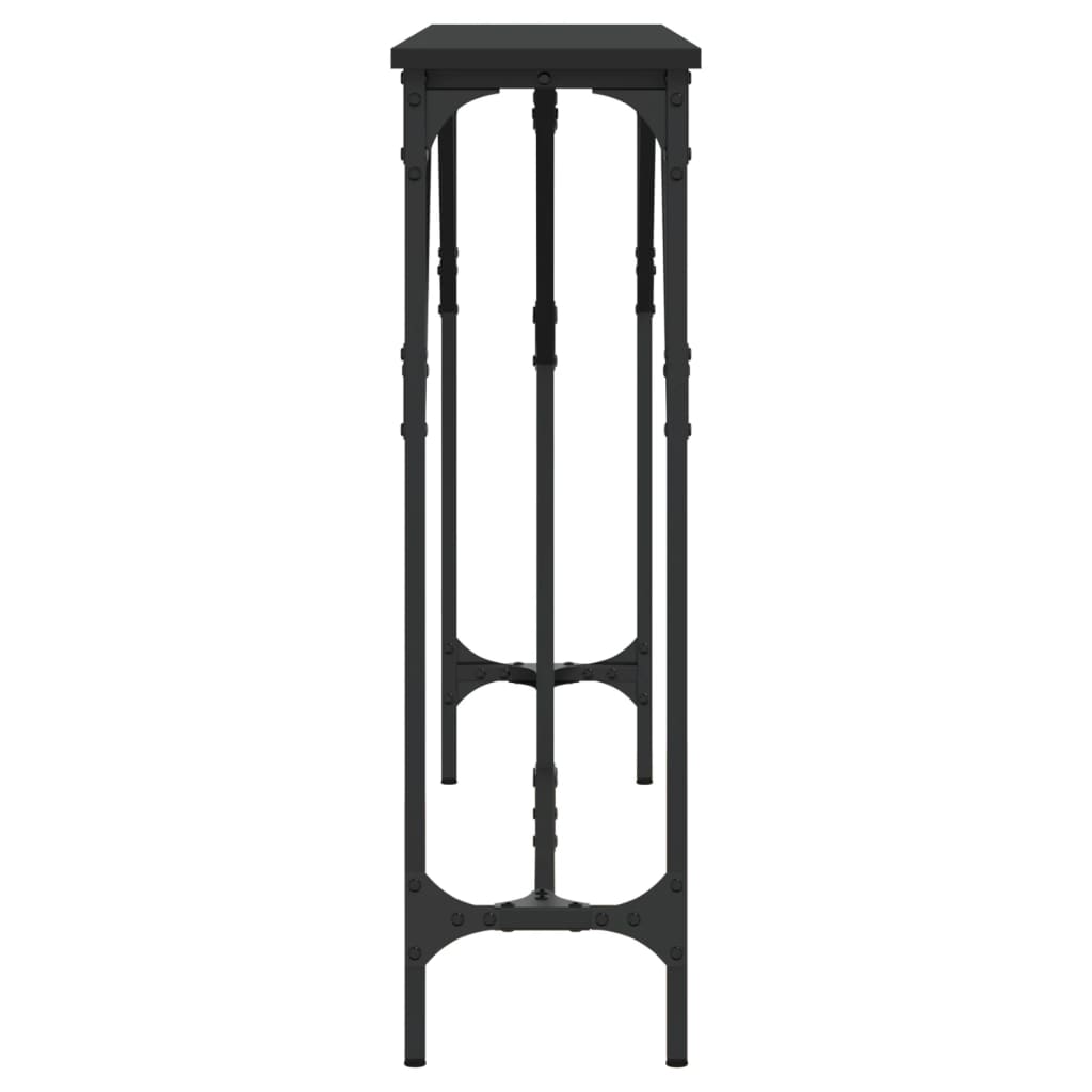 vidaXL Konsolinis staliukas, juodas, 140x23x75cm, apdirbta mediena