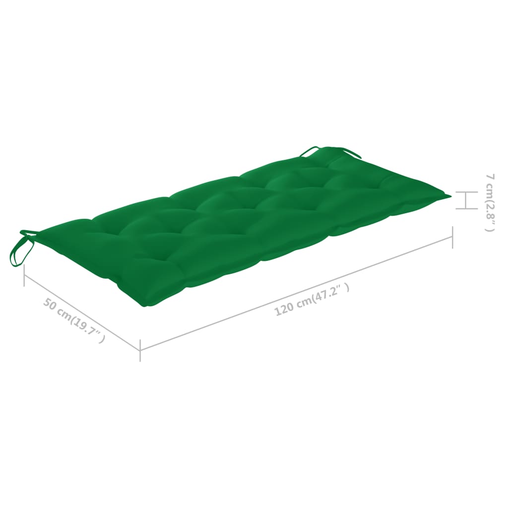 vidaXL Sodo suoliukas su pagalvėle, 120cm, bambukas (41504+314949)
