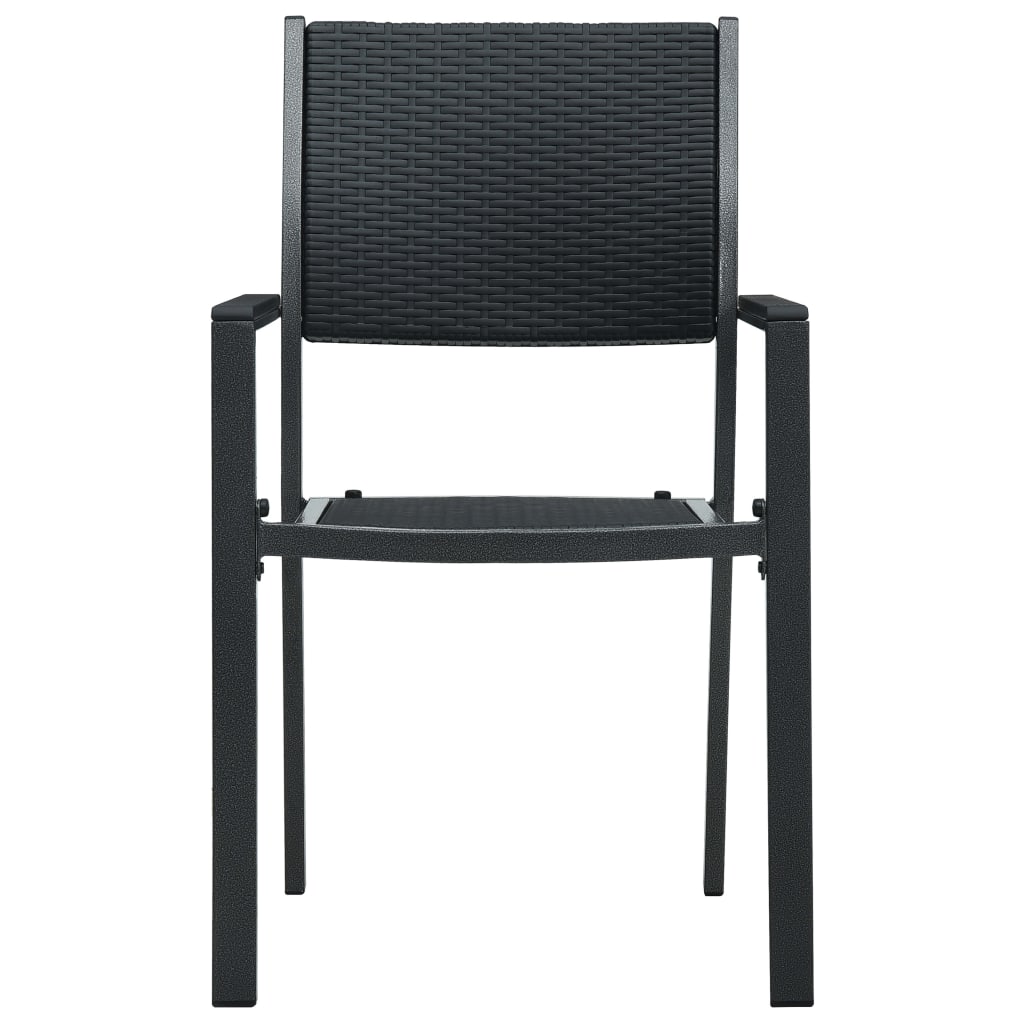 vidaXL Sodo kėdės, 4vnt., juodos spalvos, plastikas, ratano imitacija