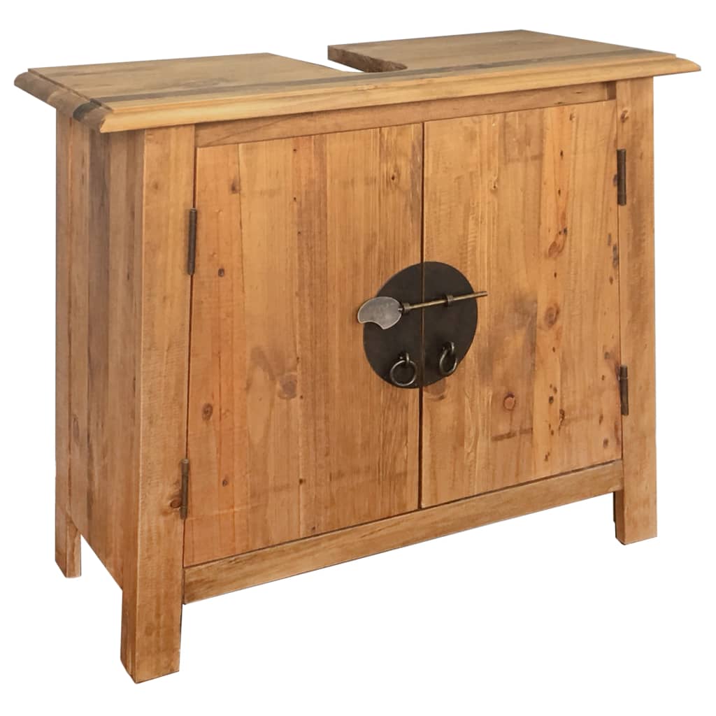 vidaXL Vonios kambario baldų komplektas, pušies medienos masyvas