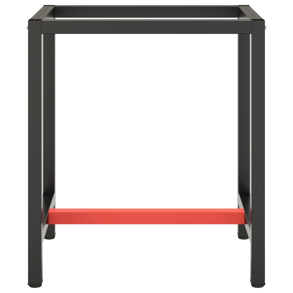vidaXL Darbastalio rėmas, juodas ir raudonas, 70x50x79cm, metalas