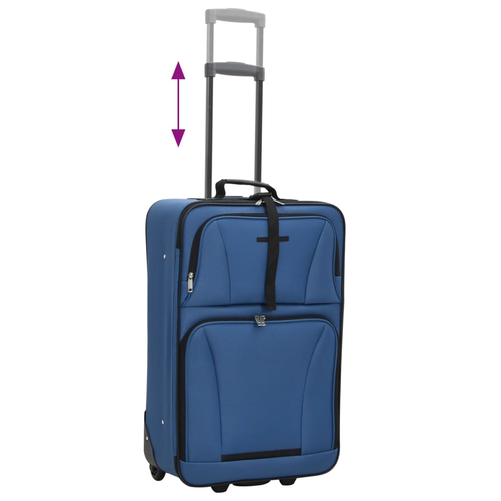 vidaXL Kelioninių lagaminų komplektas, 5 dalių, mėlynas, audinys