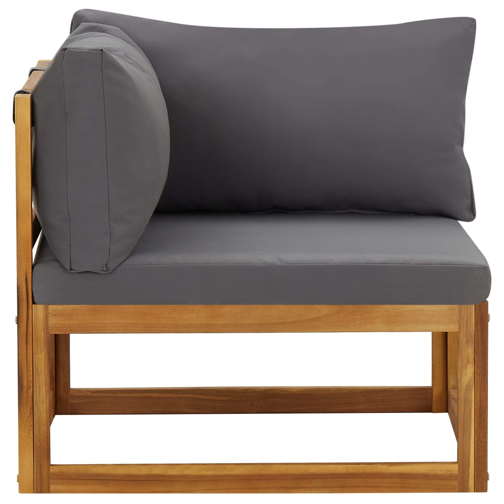 vidaXL Modulinės kampinės sofos dalys su pagalvėlėmis, 2vnt., akacija